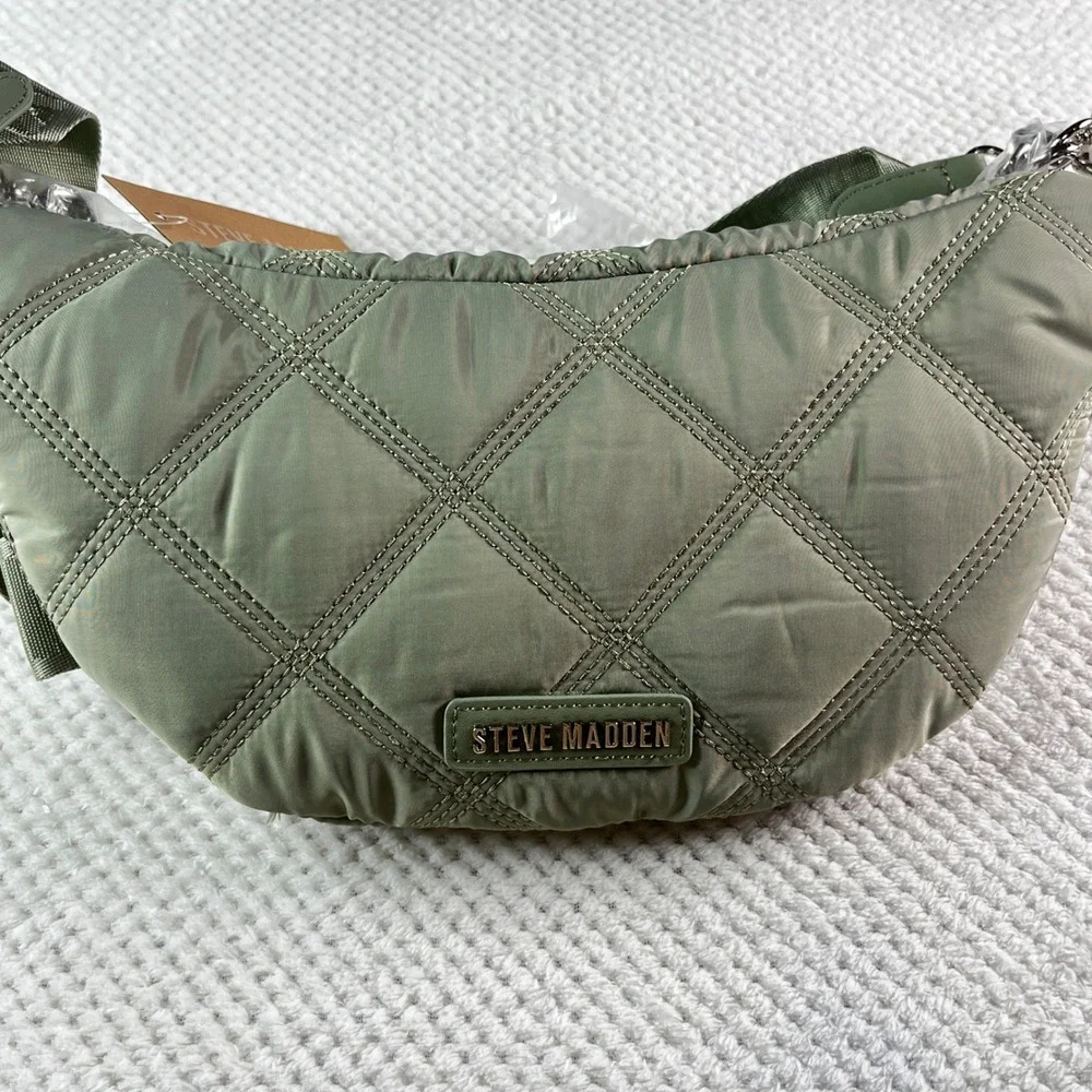 Steve Madden BCORY Sage Quilted Nylon‎ Sling Bag Fanny Pack Belt Bag Kids